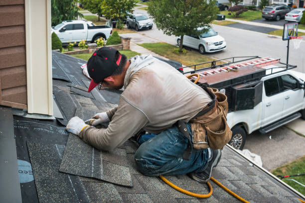 Professional Roofing technician working in Boothbay Harbor, ME